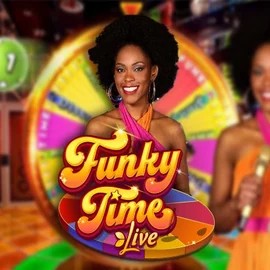Funky Time slot logo by Evolution at Spinorhino Casino